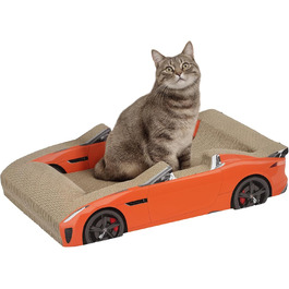 Кігтеточка PawHut для котів з котячою м'ятою, з гофрокартону, 50x30x12,5 см, червона