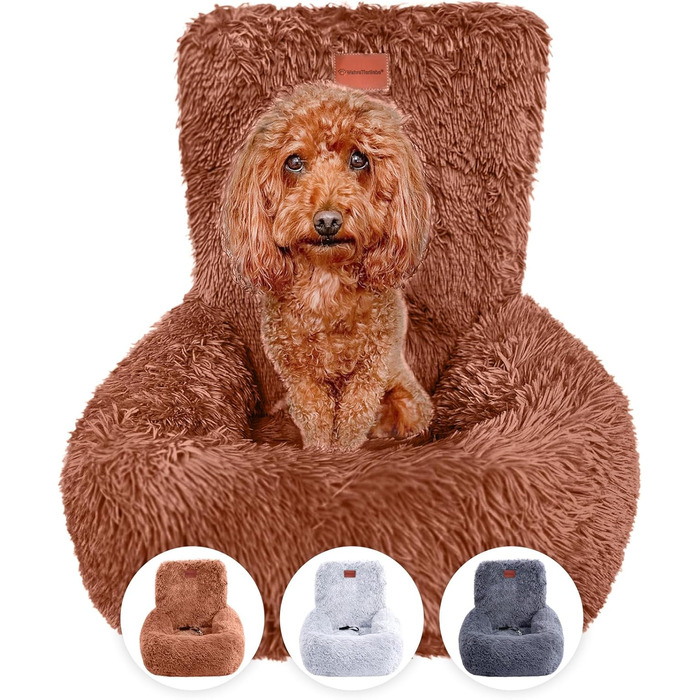 Автокрісло для собак Fluffy з ременем безпеки, чорне/біле, для малих, середніх і великих собак, знімний і праний чохол