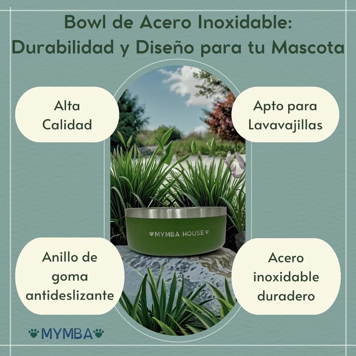 Нержавійна годівниця для котів та собак, антиковзаюча, легко миється, зелена