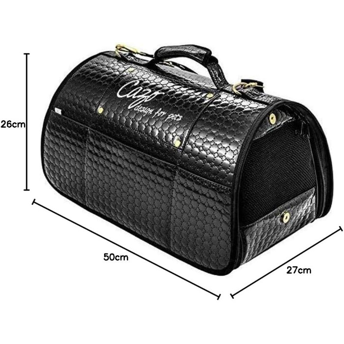 Транспортна сумка для собак, дорожня сумка-бокс, Cazo, 50x27x26 см, чорна