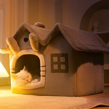 Кігтеточка-будиночок для котів Galatée, тепла та затишна, сіра, велика (L)