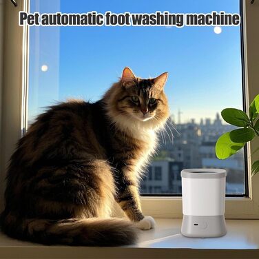Електрична мийка для лап собак, портативна мийка для лап, 2 швидкості, сірий колір