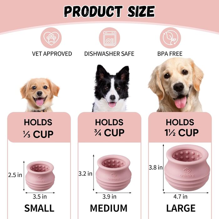 Іграшка-головоломка для собак з дозатором ласощів, інтерактивна, з силікону, BPA-free, рожева