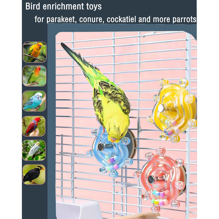 Іграшки для папуг Conure, набір з 3 шт., аксесуари для клітки, для дрібних і середніх птахів, хвилясті папужки, нерозлучники, міні-ара, майна