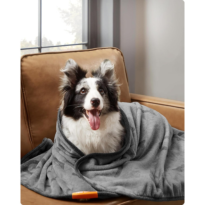 Ковдра для собак Feandrea, 3 шт. в наборі, XL (152 x 127 см), фланель, сірий, захист дивану, для середніх та великих собак