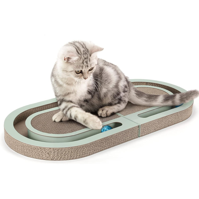 Кігтеточка PETTOM для котів з м'ячиком, двостороння, 66*30*4 см