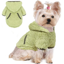 Теплий плюшевий в'язаний светр для цуценят та маленьких собак (зелена авокадо, XXS)