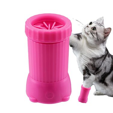 Автоматичний мийник лап для собак Sucritude - USB зарядка, для собак та котів середніх та великих порід, рожевий