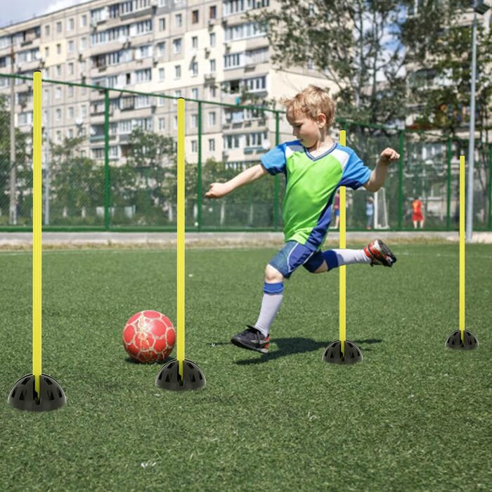 Набір пружинних штанги AufuN Agility для тренувань координації, стрибків та швидкості. Ідеально для спортивних клубів та шкіл. Жовтий колір.