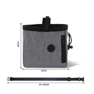 Сумка для корму для собак, сумка для тренувань, сумка для ласощів для собак, багатофункціональна сумка для корму з диспенсером для пакетів для вигулу (сіра)