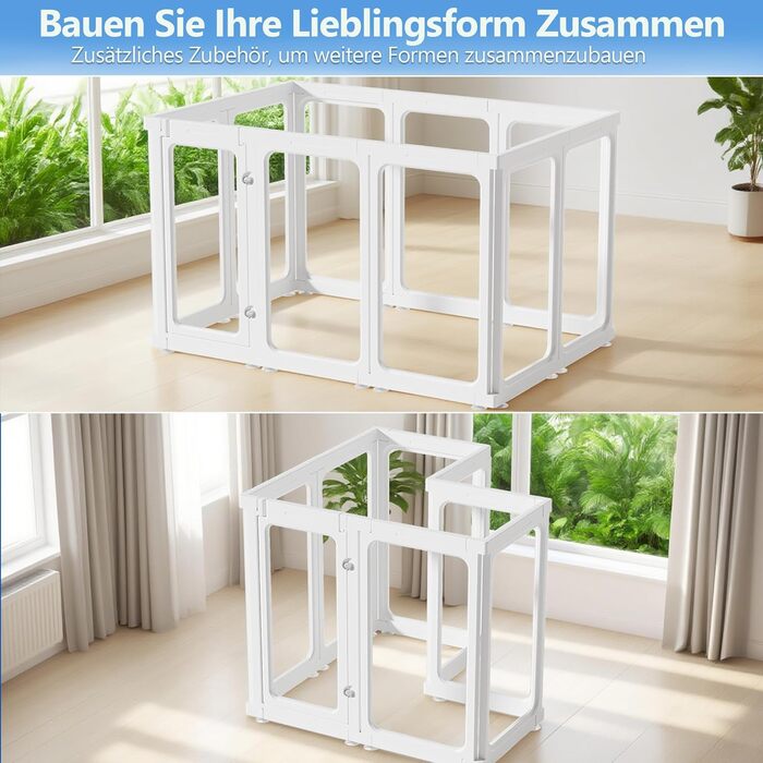 Кіяниця для цуценят SISKEYCOOC 60 см, прозора, з дверцятами, для собак середніх та маленьких порід, легка у догляді, для дому (10 шт.), біла