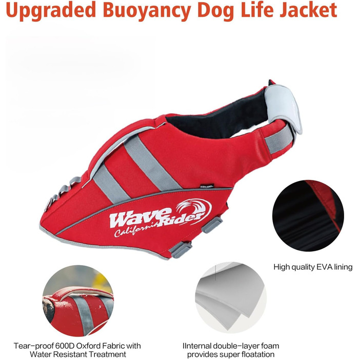 Жилет для плавання собаки ZOOLAND, великий, зелений. Регульований, довговічний, з світловідбиваючими елементами для собак маленьких, середніх та великих порід