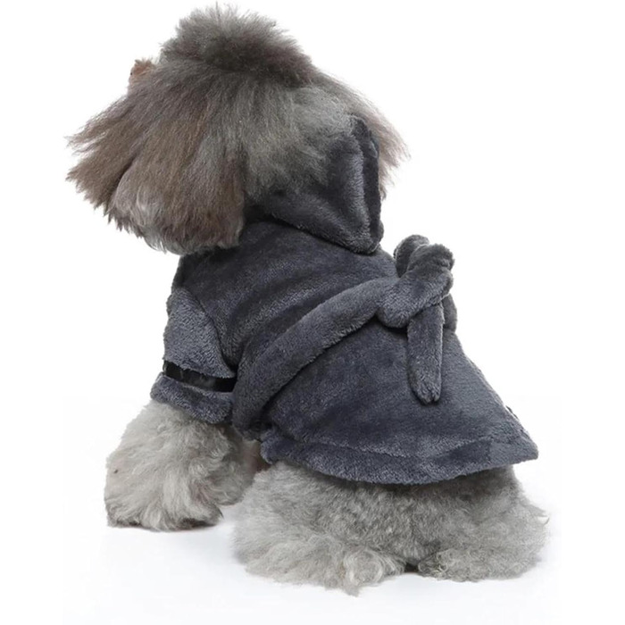 Піжама для собак з флісу з капюшоном, осінь-зима, теплий халат для Чихуахуа, Мопса, Йоркширського тер'єра, білий, L