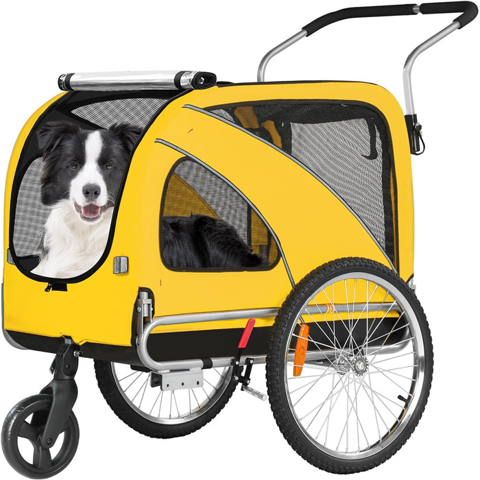 Трансформер для собак XL: велосипедний/біговий, 600D Oxford, до 40 кг, жовтий