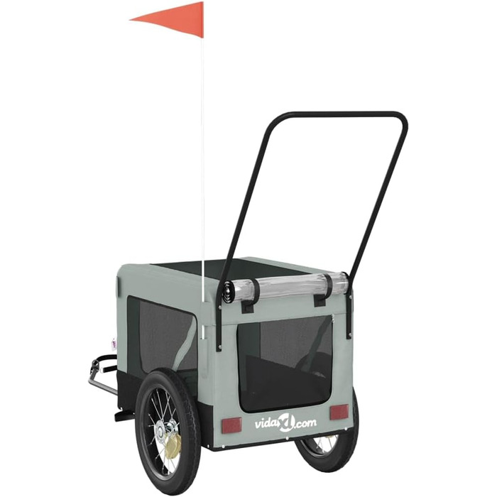 Причіп для велосипеда Gecheer для собак, чорний, з оксфордської тканини та металу, вантажний, транспортний, 93934, зелений (135 x 68.5 x 73.5 см, сірий)