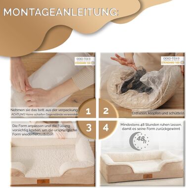 Ортопедичний лежак для собак, розмір S – теплий зимовий лежак з Memory Foam, знімний та пральний чохол, водонепроникний, зручний диванчик для маленьких собак