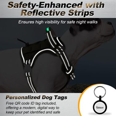 BARKBAY Тактична шлейка для службових собак K9, розмір M/L, персоналізована, антиковзка, регульована, світловідбивна, для дресирування та контролю