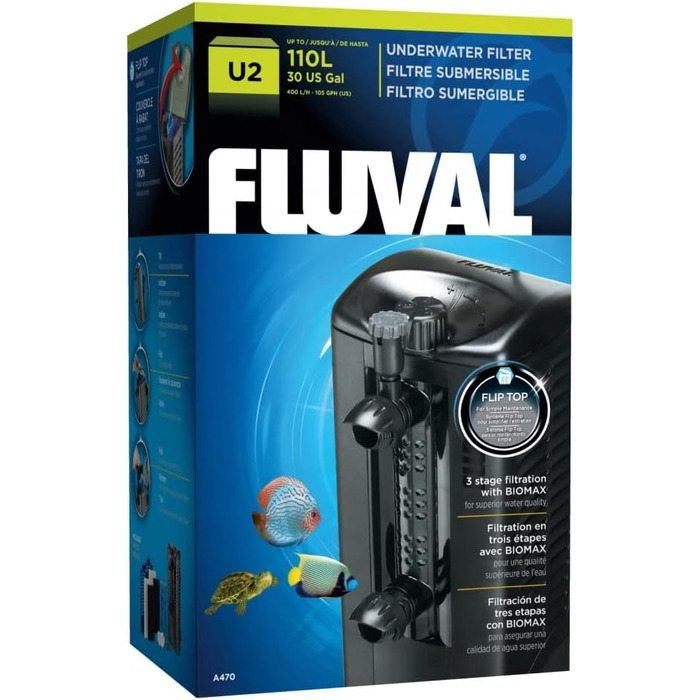 Внутрішній фільтр Fluval U2 для акваріумів 45-110 л, 5 Вт