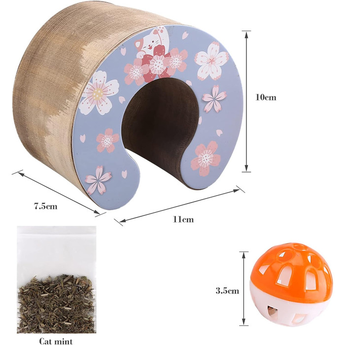 Котяче дряпальний борд - інтерактивна іграшка з котом'ятою та дзвіночком. Дряпальний картон для котів, іграшка для шліфування кігтів.