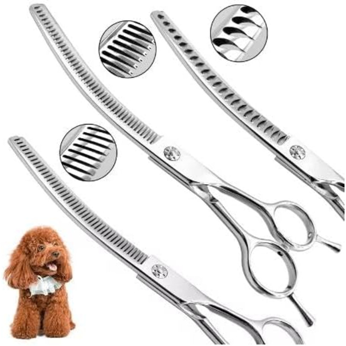 Випрямляюча ножиця для собак і котів 7.0 дюймів, професійна, з регулюванням натягу (55%)