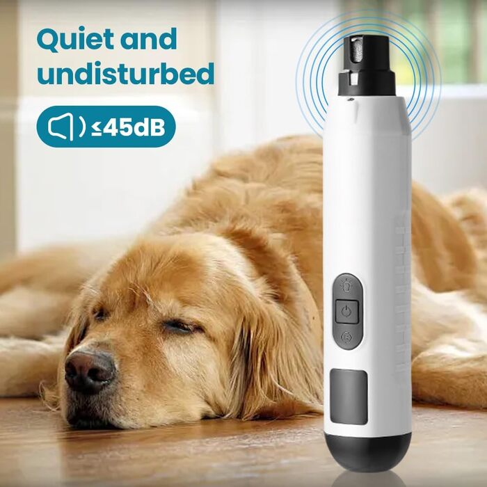 Електричний шліфувальник для собак Profi Krallenschleifer: тиха шліфувальна машинка з LED, 5 режимів, преміум якість (сірий)