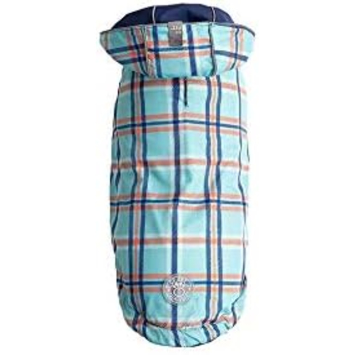 Дощовик для собак GF Pet ElastoFit, водонепроникний, розмір 4XL (довжина спини 38 см), зелений/темно-синій