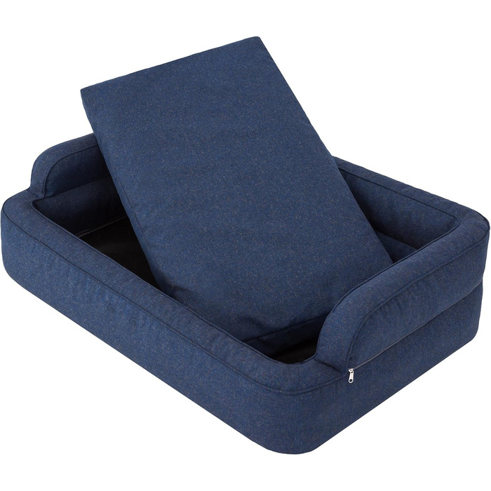 Ліжко для собак та котів, м'яке, знімний чохол, корзина, крісло-ліжко, XXL (117x79 см), Navy Blue