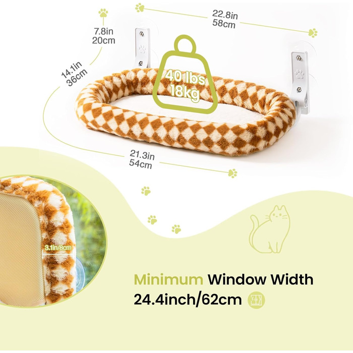 Крісло-гамак для котів EDAGNY - м'яке, розкладне, оранжеве, до 18 кг