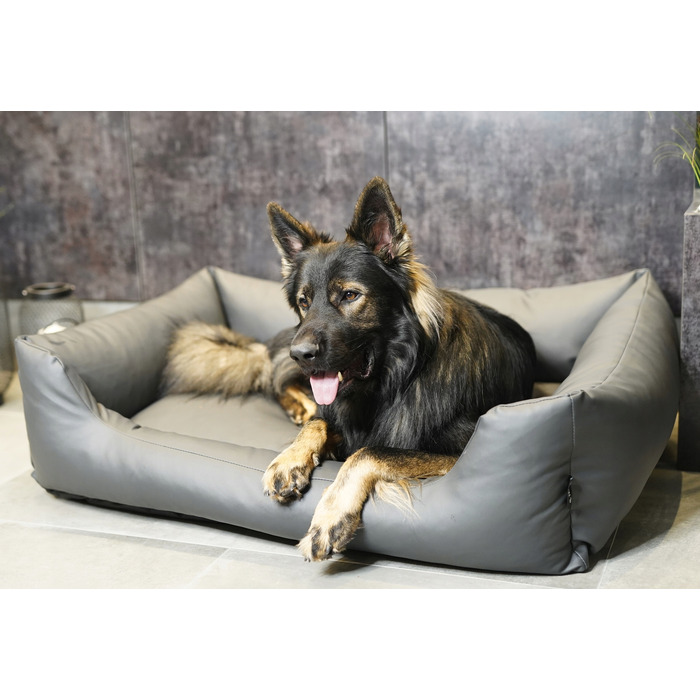 Текстильне ліжко для собак, сіре, 100 x 70 см, розмір 4L