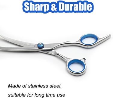 Ножиці для грумінгу собак, нержавіюча сталь, вигнуті ножиці для догляду за тваринами з безпечними закругленими кінцями, для собак та котів