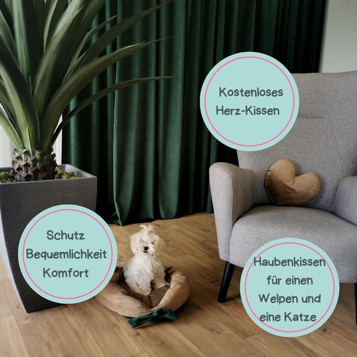 М'яке подушко-ліжко для собак Love Gifts® | Опорне ліжко для собак середніх та маленьких порід | Коричневе