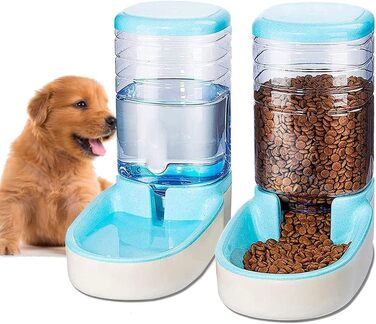 Edipets автоматична кормушка та поїлка для котів і собак, 2 шт, 3,8 л, синя