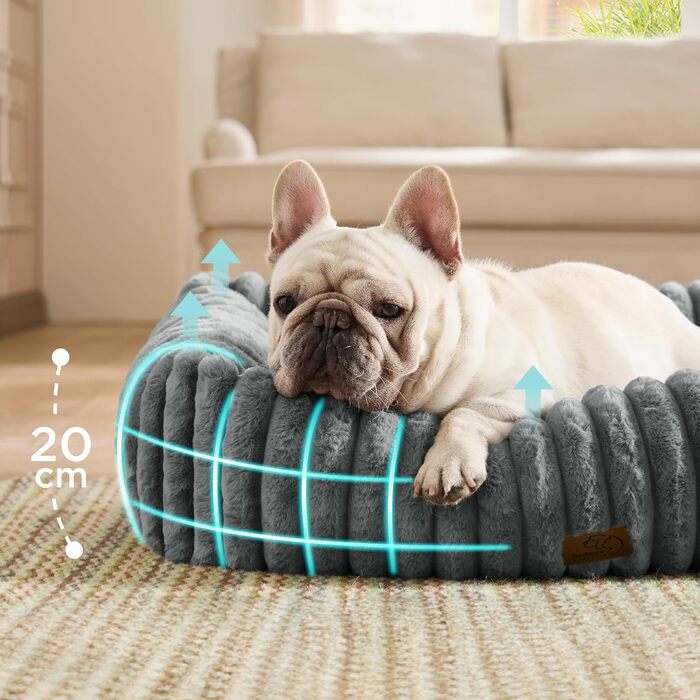 BEDSURE Лежанка для собак великих порід - ортопедична лежанка з флісовим покриттям, 76x61x20 см, сіра