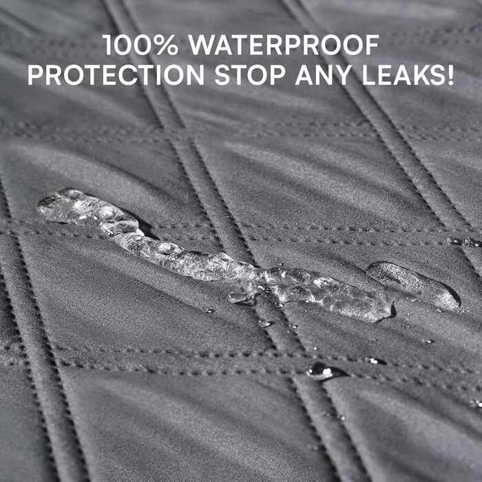 Водонепроникний килимок для собак Luciphia 132x208 см з неслизьким покриттям. Захист для дивану, ліжка, авто. Міцний, машинне прання. Сірий колір.