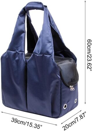 Транспортувальна сумка для собак та котів, легка та складна, з 4 відділеннями, до 7 кг, для подорожей (Темно-синій)