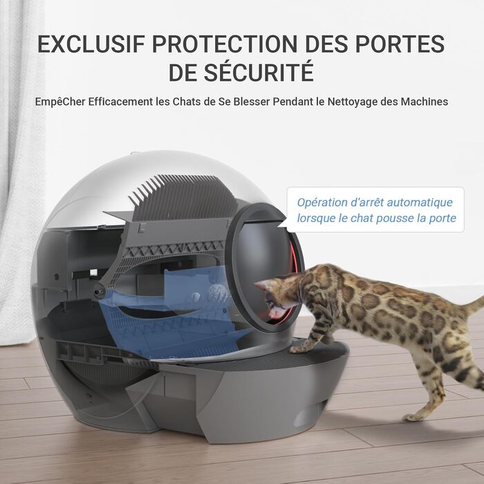Автоматичний туалет для котів ELS PET, самочистка, з додатком, 60 л, для кількох котів, закритий, оновлена версія 2024
