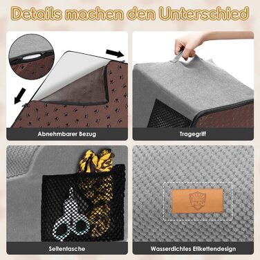 Сходинка для собак маленьких порід, водовідштовхувальна, 3 сходинки, з високощільнісного губки, знімна, для софи та ліжка, сіра