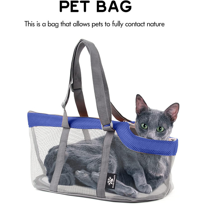 PETCUTE Сумка-переноска для собак та котів, блакитна, до 4 кг