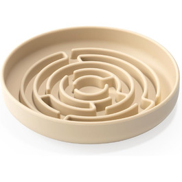 Повільний годівник для собак, миска з силікону з присоском, антизадушливий дизайн, підходить для малих та середніх собак (Бежевий)