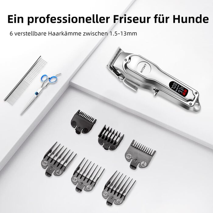 Професійна машинка для стрижки собак та котів KitSky Leise, бездротова, для довгошерстих порід