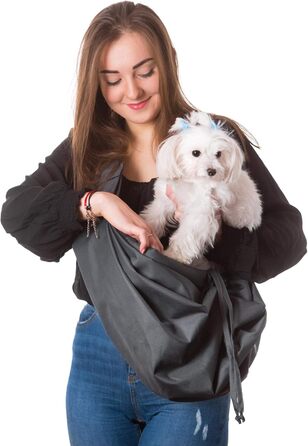 Трагета для собак та котів PillowPrim - переноска для тварин на плечі, сіра