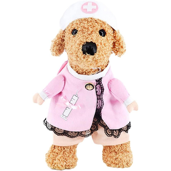 Костюм для собак та котів: милі костюми для тварин, одяг для собак та котів, костюми для Хелловіна та Різдва (медсестра, розмір M)