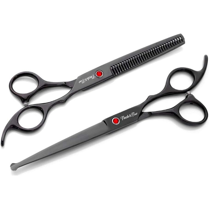 Набір професійних ножиць для грумінгу домашніх тварин 7,0 дюймів (3 шт.), нержавіюча сталь, безпечні закруглені кінчики, для собак та котів