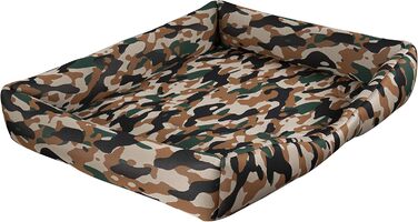 Ліжко для собак EVERGREENWEB Yago, м'яке, з двосторонньою подушкою, 65x85 см, камуфляж, комфортна матрац для середніх собак