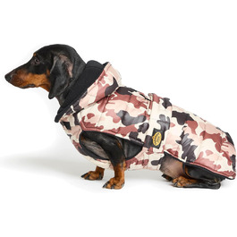Стеганий теплий халат для такси для дрібних собак з капюшоном, камуфляж, 47 см