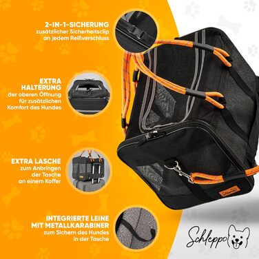 Транспортна сумка для собак Schleppo, 7 кг, дихаюча - для автомобіля та дому - водовідштовхувальна та безпечна - також підходить для транспортування котів - переноска для собак