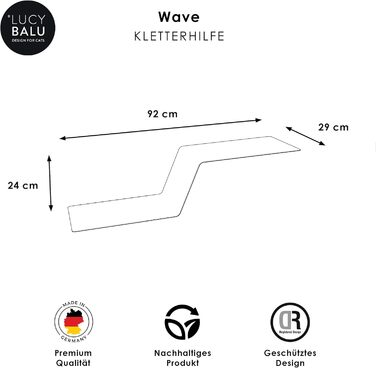 Сходинка для котів Wave настінна, антрацит з корком, метал, 92x24x29 см