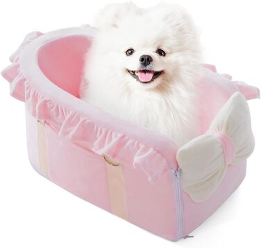 Автокрісло для собак Jaoul - зручне, з регульованими ременями, для маленьких собак, рожеве