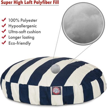 Кругле лежанка для собак Majestic Pet Products, Marineblau, Small, для дому та вулиці, знімний, washable