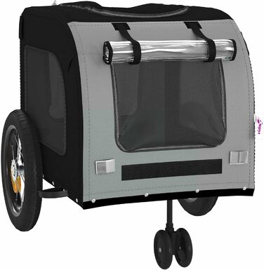 Фургон для собак VidaXL - переносний, з прапором та відбивачами, до 45 кг, 125 x 53 x 54 см